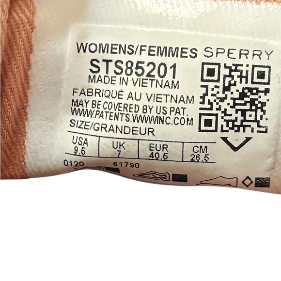 Sperry Women’s Top Sider 9.5 Medium Slip Ons, leather laces Pink Striped,casual - Picture 6 of 6